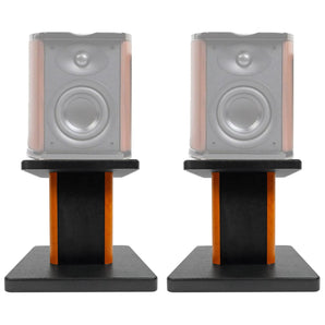 (2) 8” Wood Bookshelf Speaker Stands For Swan M100MKII Bookshelf Speakers