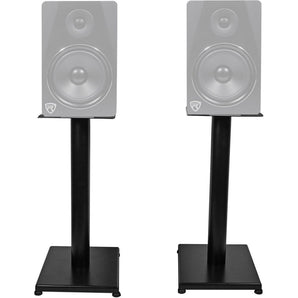 Pair Rockville RS21B 21" Steel Studio Monitor Recording Studio Stands in Black