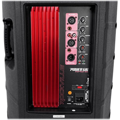 RPG15 15" Powered Speakers 2-Pack + PARTY STAND LED Stands Bundle