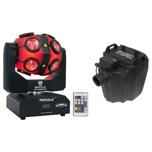 Chauvet DJ Nimbus Pro Dry Ice Fog Machine+Party Spinner LED Moving Head Light