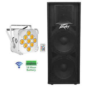 Peavey PV215 Dual 15" 1400W Speaker Cabinet PV 215+Wireless White Wash Light