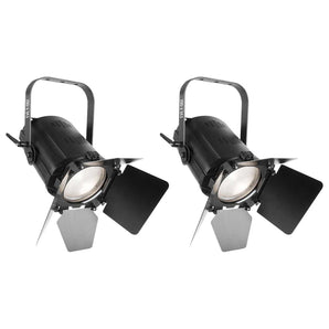 (2) Chauvet DJ EVE F-50Z LED Fresnel DMX White D-Fi Spot Lights, w/ Manual Zoom