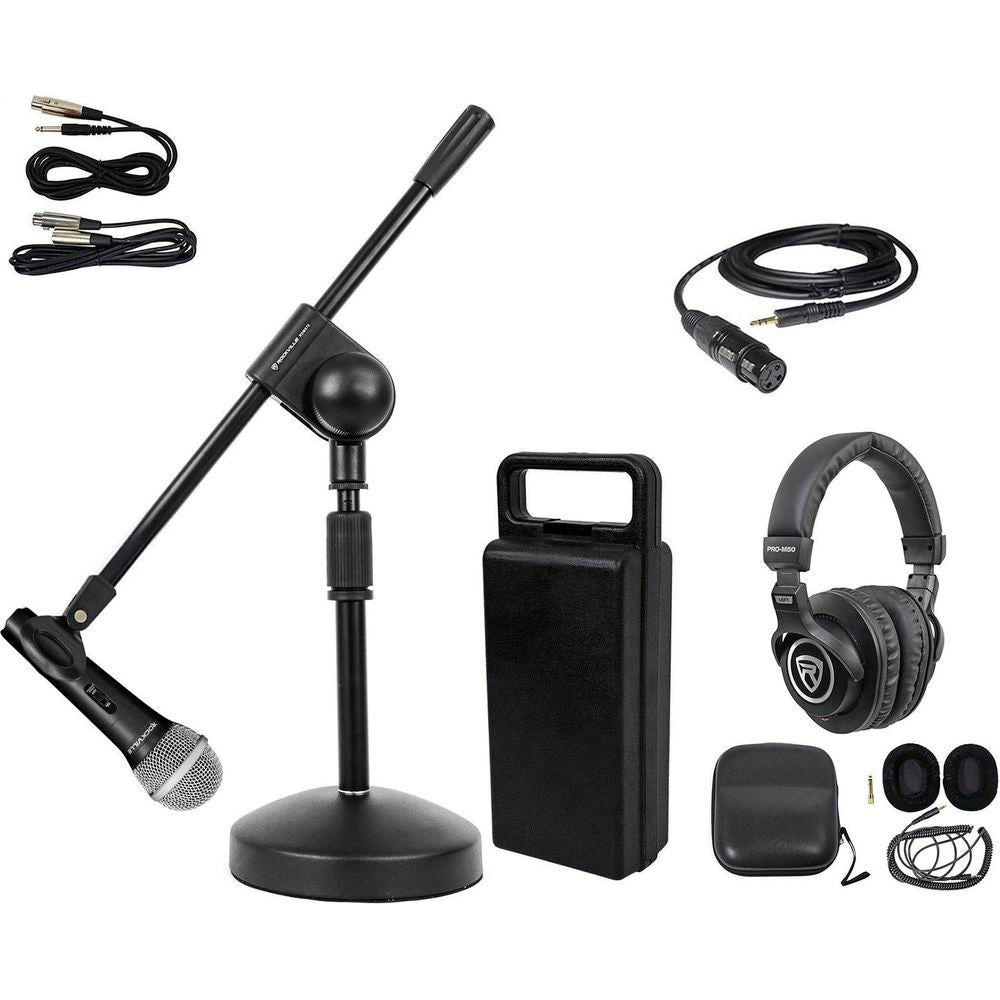 RMC-XLR PC Podcasting Microphone+Desk Stand w/Boom+Headphones