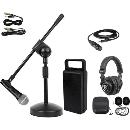 RMC-XLR PC Podcasting Microphone+Desk Stand w/Boom+Headphones