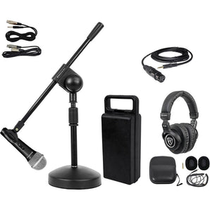 Rockville PC Podcasting Podcast Microphone+Desk Stand w/Boom+Headphones