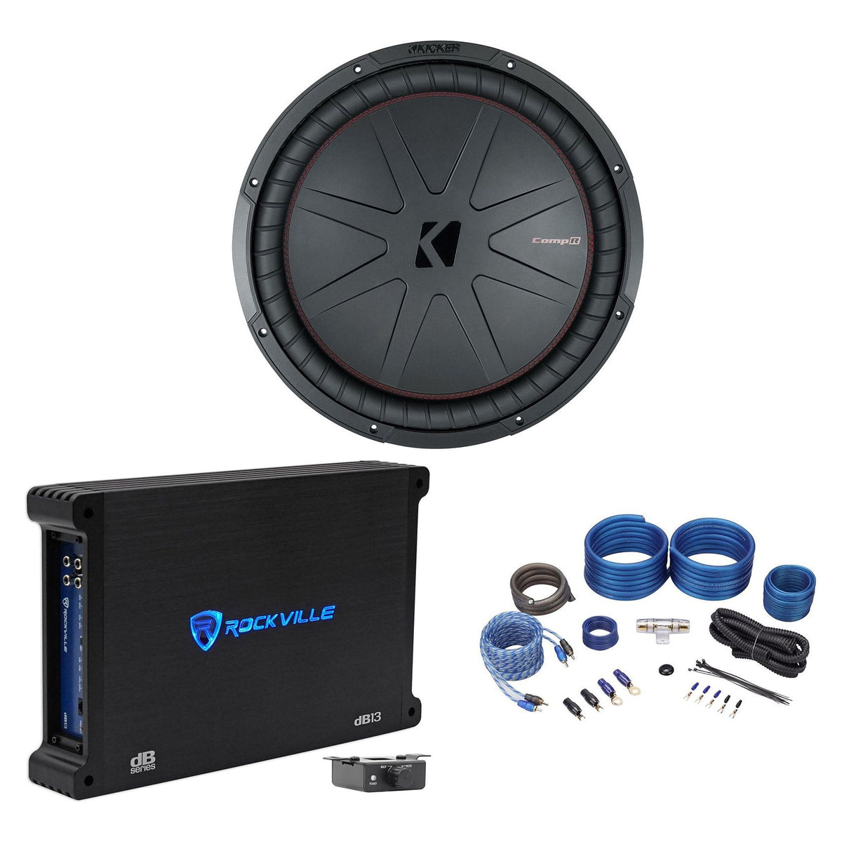CompR 1600W 15" Subwoofer + dB13 Mono Amplifier + RWK41 Amp Kit