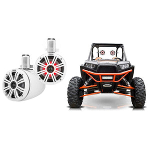 2 KICKER 45KMTC65W 6.5" 390w Tower Speakers w/LED's for Polaris RZR/ATV/UTV/Cart
