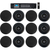 Home Audio System+(12) 5.25" Black Bedroom/Living Room/Bathroom Ceiling Speakers