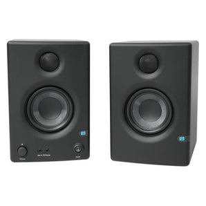 Pair Presonus Eris E3.5 3.5" Powered Studio Monitors Speakers+Wood Desk Stands