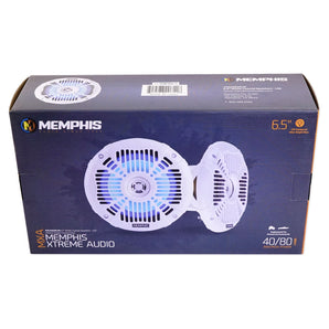MTX WET75.2 200 Watt 2-Channel Marine Amplifier+Memphis Audio 6.5" LED Speakers