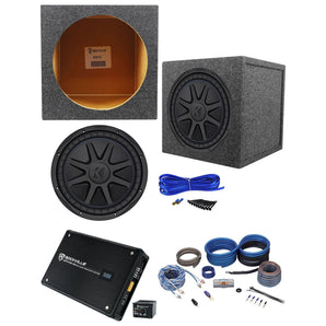 Kicker 44CVX122 CVX 12" 750w RMS Car Subwoofer+Sealed Sub Box+Amplifier+Amp Kit