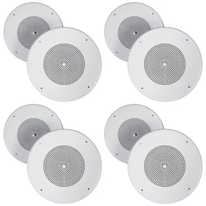 (8) Rockville MC80 Metal 8" 70 Volt Commercial Background PA Ceiling Speakers