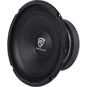 (2) Rockville RM84PRO 8" 4 Ohm 600 Watt SPL Midrange Min-Bass Car Speakers