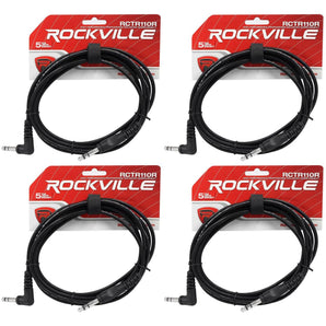 4 Rockville RCTR110R-B 10' 1/4" TRS Right Angle - 1/4" TRS Straight Cable