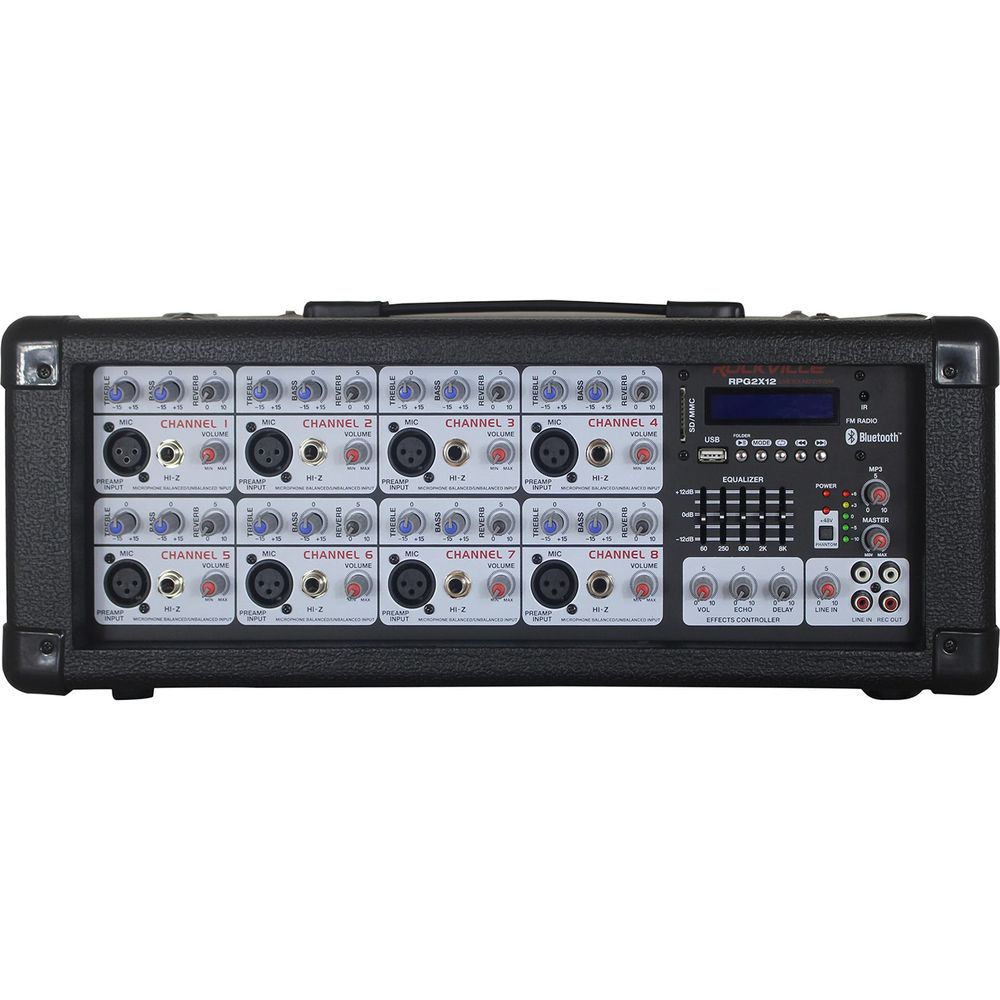 Rockville 12" Church Speakers+Mixer+Stands+Mics+Bluetooth 4 Church Sound Systems