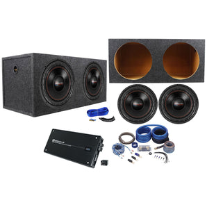 (2) American Bass XFL-1544 2000 Watt 15" Subwoofers+Sealed Box+Amplifier+Amp Kit