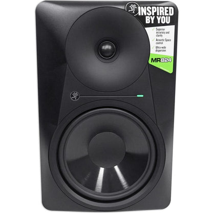 (2) MR824 8in Powered Studio Monitor Bundle with 37in Stands