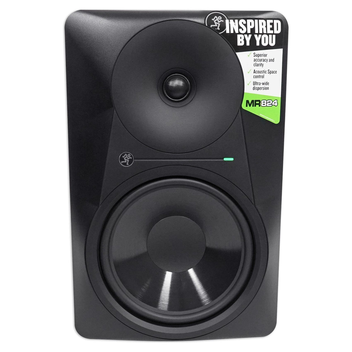 (2) MR824 8in Powered Studio Monitor Bundle with Adjustable Stands, Pads & Mic