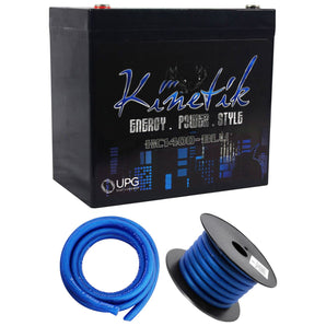 Kinetik HC1400-BLU Car Audio 1400 Watt Power Cell/Battery + Power/Ground Wires