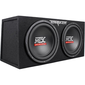 MTX Terminator TNE212D 1200w Dual 12” Subwoofers+Sealed Box+Mono Amp+Wire Kit