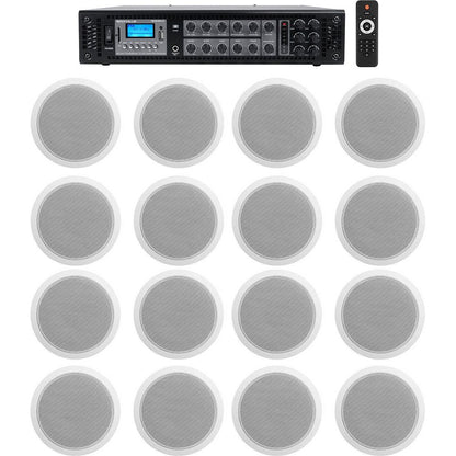 CCL6T White 16-Pack + RCS180-6 Amplifier Bundle