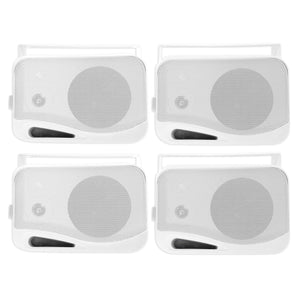 (4) Rockville HP4S-8 4" Outdoor/Indoor Home Theater Speakers w/ Swivel Brackets