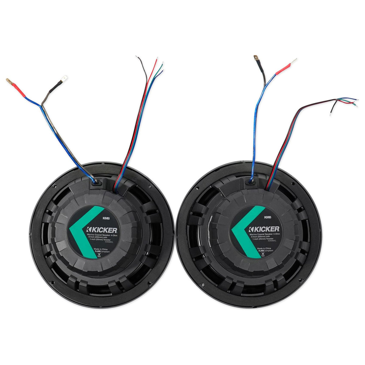 KM8 8" 600W Dual LED Tower Speakers for Polaris RZR, Silver