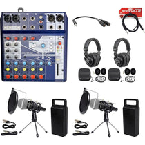 2 Person Podcasting Podcast Kit Soundcraft Mixer+Headphones+Mic+Stand