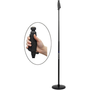 Rockville Pro Microphone+Round Base Mic Stand+Smartphone/Tablet/iPad Clamp Mount