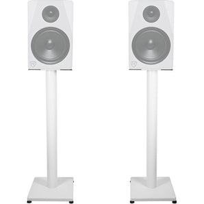 Pair Rockville RS29W 29" Steel Studio Monitor Recording Studio Stands in White
