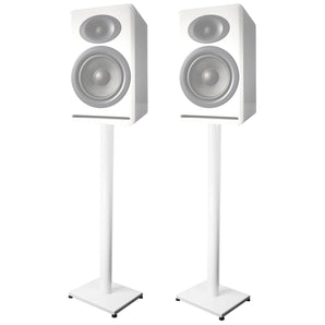 Pair 37” Steel White Stands For Audioengine A5+ Bookshelf Speakers