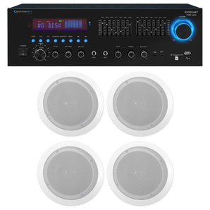 Technical Pro RX55URIBT Home Theater Bluetooth Receiver+4) 6.5" Ceiling Speakers