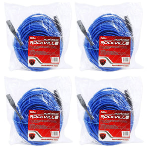 4 Rockville RCXFM100P-BL Blue 100' Female to Male REAN XLR Mic Cable 100% Copper