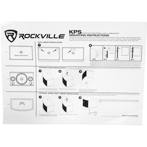 (2) Rockville KPS80 8" 800w Karaoke Speakers+Mixer+Wall Brackets+Wireless Mics
