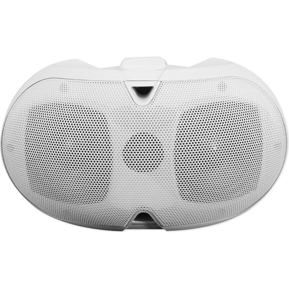 Commercial Amplifier + 2 White Dual 4" 70V Patio Wall Speakers