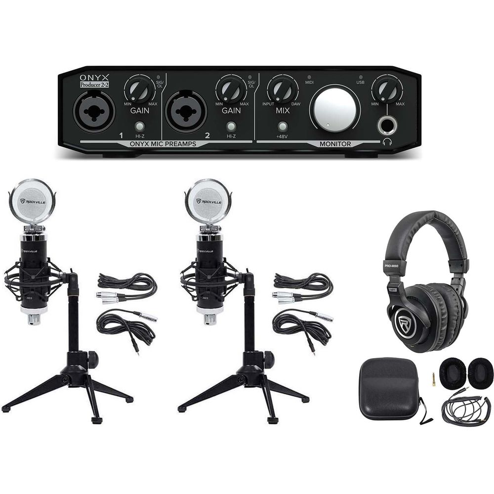 Onyx Producer ASMR Recording Streaming Kit with Two Mics and Stands