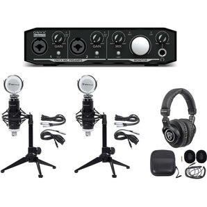 Mackie Onyx Producer ASMR Recording Streaming Interface+Mics+Stands+Headphones