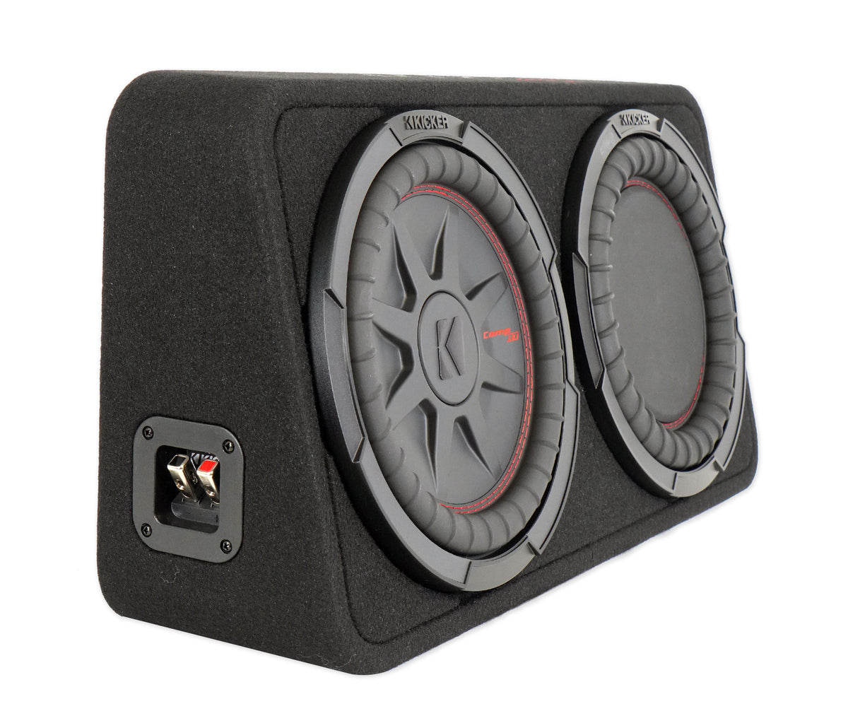 KICKER 48TCWRT102 CompRT 10" 800w Slim Car Subwoofer+Sub Box Enclosure COMPRT10