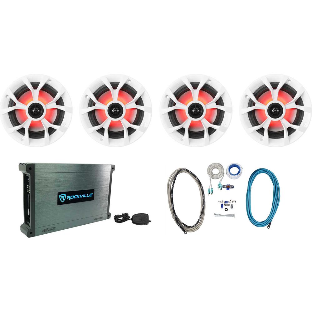 RKL65MBW 4-Pack + DBM45 Marine Amplifier Bundle