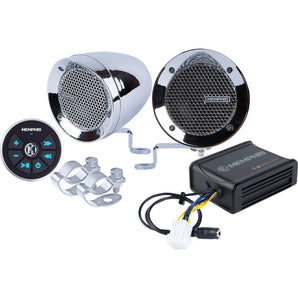 Memphis MXABMC2BT (2) Speakers+Amp+Bluetooth Control For Motorcycle/ATV/Scooter