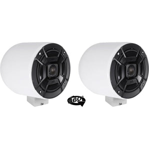 (2) Polk Audio 6.5" 360° Swivel White Aluminum Surface Mount Boat Speakers
