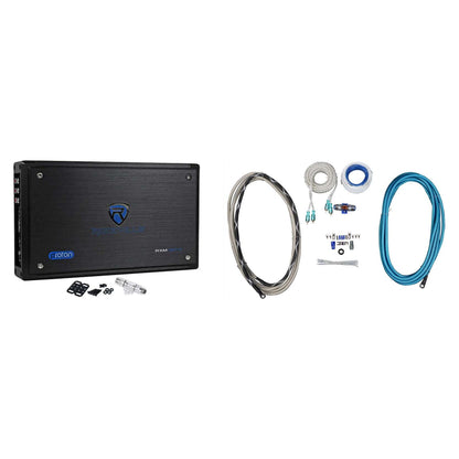 Rockville RXM8BTB 8-Channel 1500 Watt Marine Bluetooth Boat Amplifier+Amp Kit