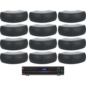 JBL VMA1120 Commercial 70v Amplifier+(12) Black Dual 4" Speakers For Restaurant