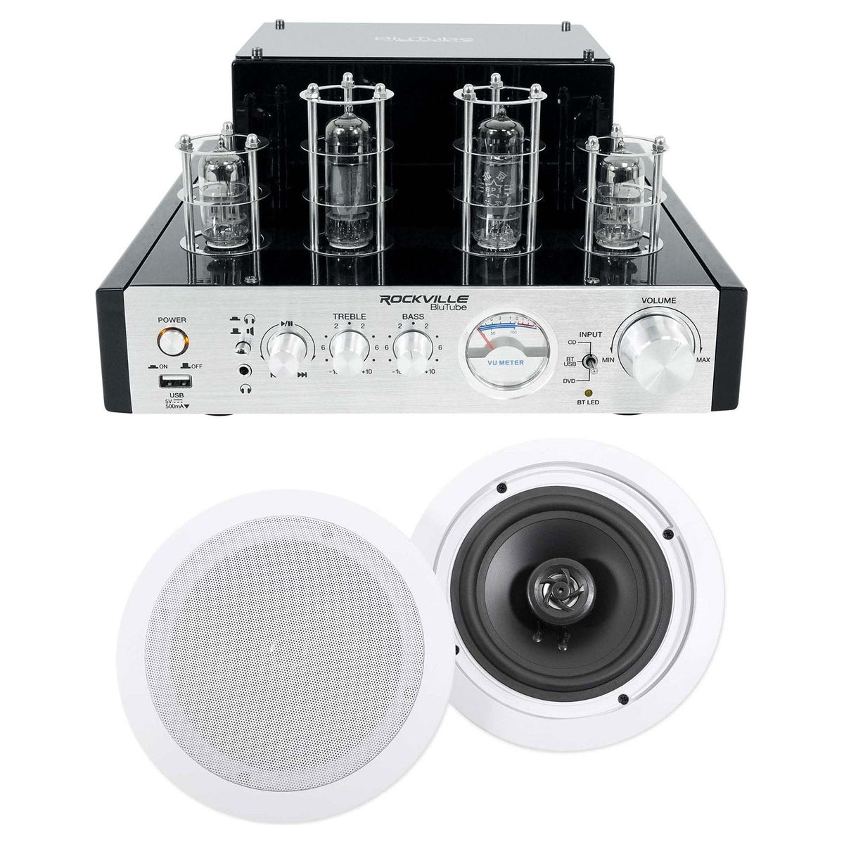 BluTube Tube Amplifier/Home Theater Receiver + (2) 6.5" Ceiling Speakers