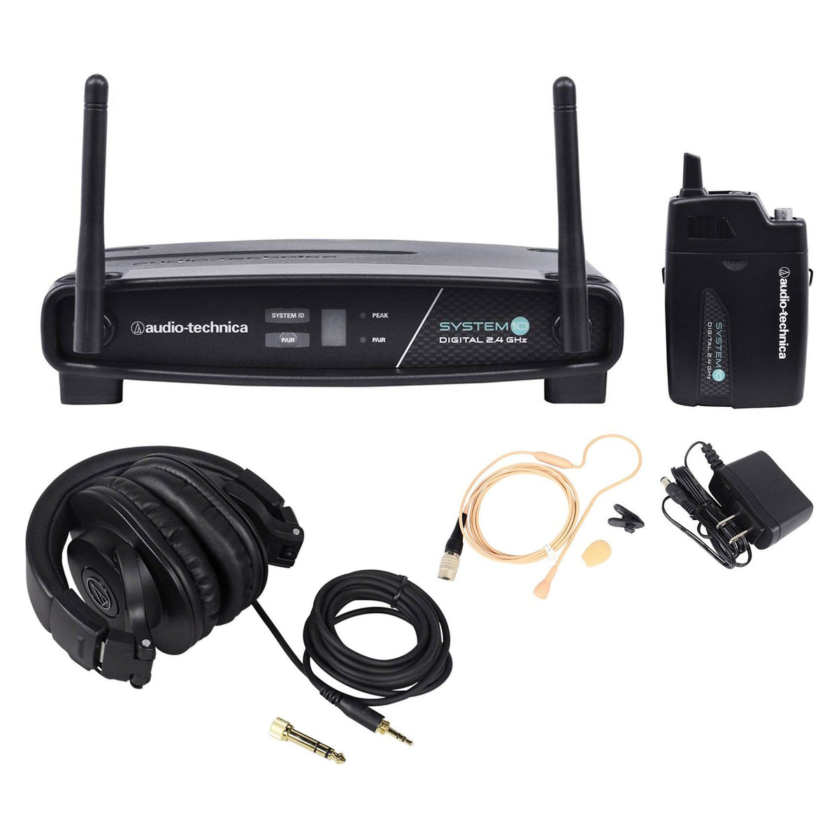 ATW-1101/H92-TH Wireless Beige Headset Mic System with ATH-M30X Headphones