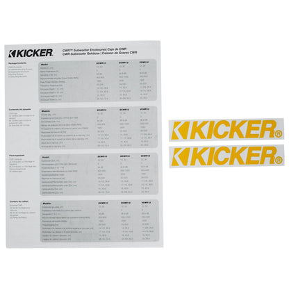 KICKER 48DCWR122 CompR 12" 2000w Dual Subwoofers+Vented Sub Enclosure COMPR12