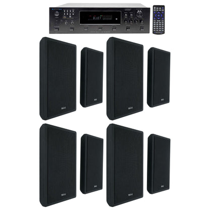 H12X500UBT 6-Zone Receiver & 4x RockSlim Black 5.25" Speaker Bundle