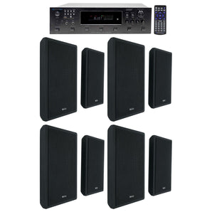 Technical Pro 6000w 6-Zone Home Theater Bluetooth Receiver+8) Slim Wall Speakers