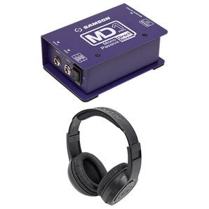 Samson S-Max MD1 Professional Passive Mono Direct DI Box,18Hz–40kHz+Headphones