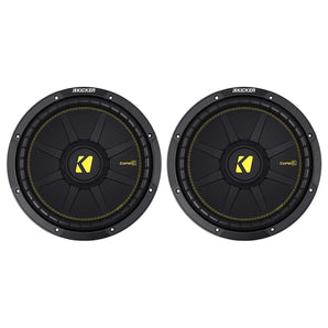 (2) KICKER 44CWCS124 CompC 12" 1200 Watt SVC 4-Ohm Car Subwoofers Subs CWCS124